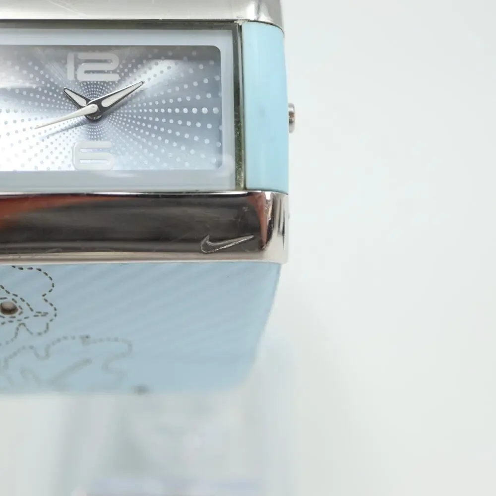 Nike Merge Attract Sport Watch 43mm Silver Blue Tan Band WC0024 w New Battery
